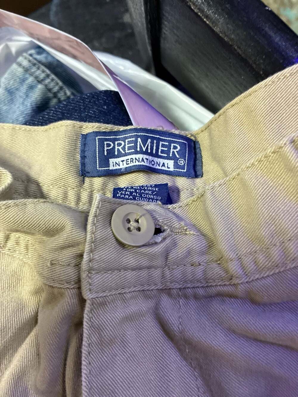 Premier International Khaki Cargo Pants Size 38x30